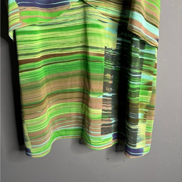 Cabi Green Striped Camisole With Ruffle Detail & Adjustable Straps Size Small - Picture 2 of 6